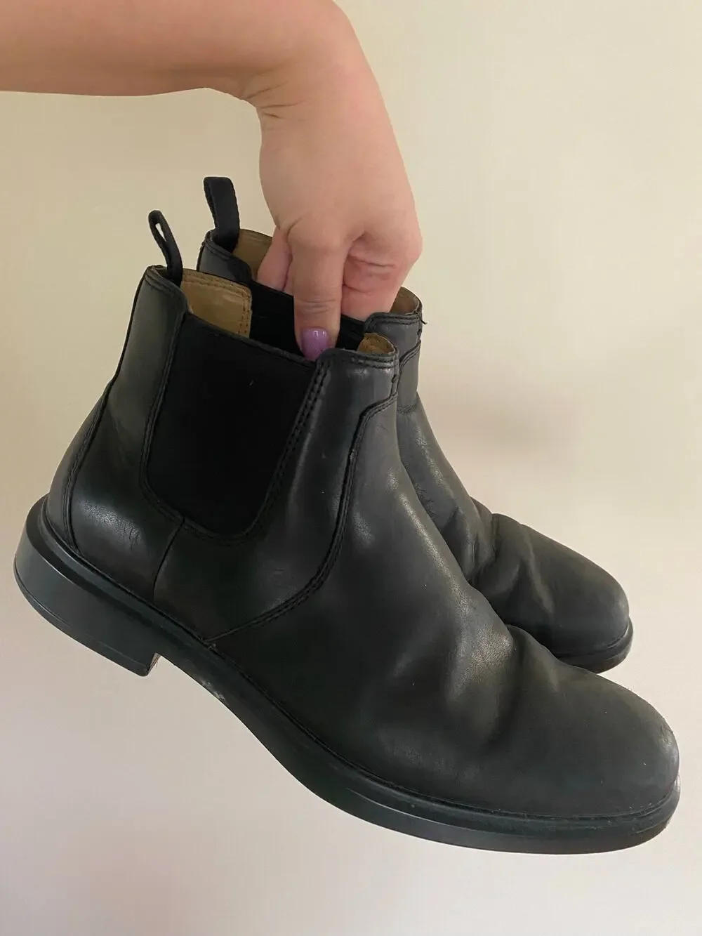 Johnston & Murphy Black Chelsea Boots Waterproof Leather Size 9 XC4